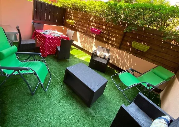 T2 Rd Jardin Grande Terrasse Coeur 2 M Clim Garage Wifi Apartament